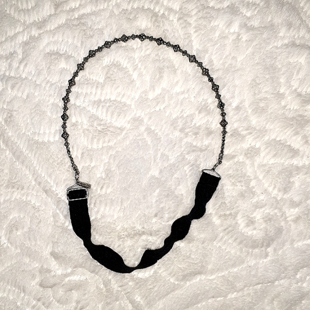 Lilla Rose Hairband Beaded Silver Beads Adjustable Comfort Band Silvertone